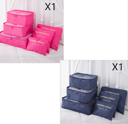 6 PCS Travel Storage Bag Set for Clothes Tidy Organizer