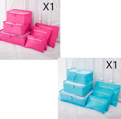 6 PCS Travel Storage Bag Set for Clothes Tidy Organizer